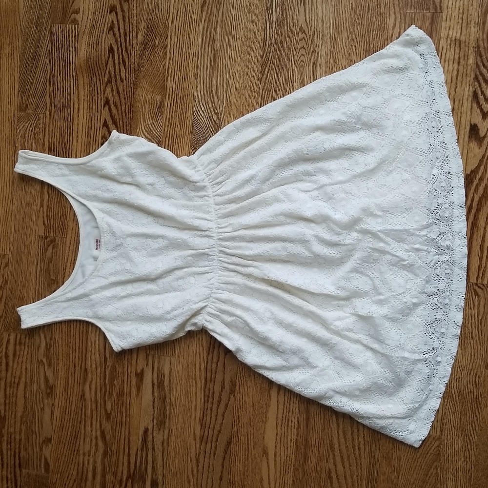 (M) Mossimo Supply Co. White Crochet Mini Dress Cottagecore Bohemian Vacation